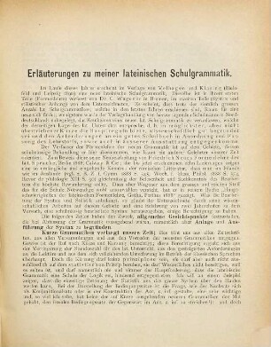 Erläuterungen zu meiner lateinischen Schulgrammatik