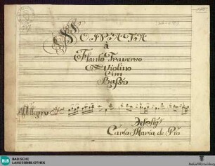 Sonatas - Mus. Hs. 737 : fl, vl, b; D; GroT 3957-D
