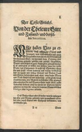 Der Erste Artickel. - Der Zwantzigste Artickel.