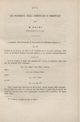 Una proprietà della lemniscate di Bernoulli.