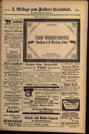 Dritte Ausgabe vom Samstag, den 22. Dezember 1900.