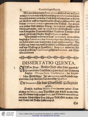 Dissertatio Quinta