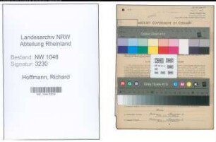 Entnazifizierung Richard Hoffmann , geb. 09.05.1912 (Maler)