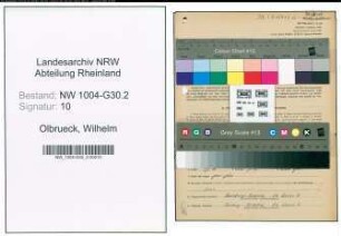 Entnazifizierung Wilhelm Olbrueck , geb. 21.08.1898 (Schiffsfuehrer)