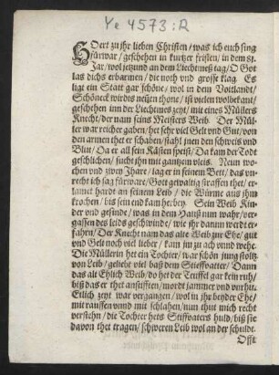 HOert zu jhr lieben Christen/ was ich euch sing || fürwar/