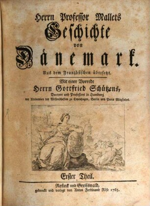 Herrn Professor Mallets Geschichte von Dänemark, Erster Theil