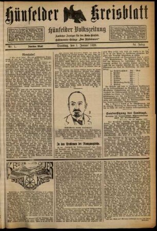 Zweite Ausgabe vom Dienstag, den 01. Januar 1929.