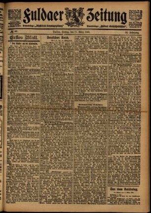 Erste Ausgabe vom Freitag, den 17. März 1905.