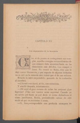 Capítulo XV - Los argumentos de la inocencia
