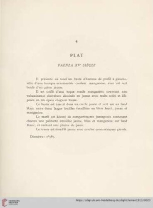 Plat (Faenza XVe siècle)