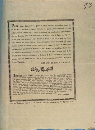 Priez, chers Concitoyens, pour le retour heureux des enfans ...