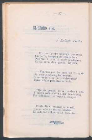 El perro fiel : Á Eulogio Fleites