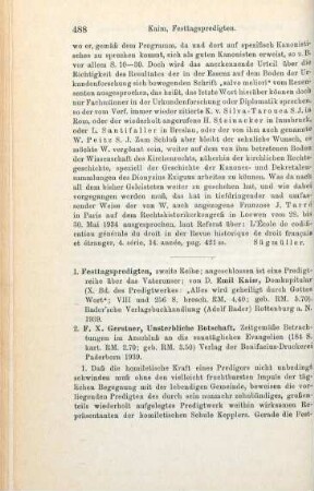 488-489 [Rezension] Kaim, Emil, Festtagspredigten
