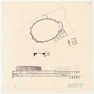 Philharmonie, Berlin-Wilmersdorf: 2. Obergeschoss und Schnitt 1:200