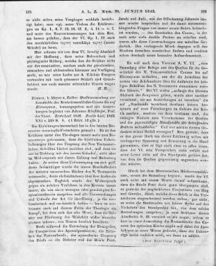 Quellensammlung zur Geschichte des Neutestamentlichen Canons bis auf Hieronymus. Lfg. 1-2. Hrsg. und mit Anmerkungen begleitet von J. Kirchhofer. Zürich: Meyer & Zeller 1842-43