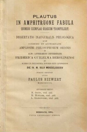 Plautus in Amphitruone fabula quomodo exemplar Graecum transtulerit ...