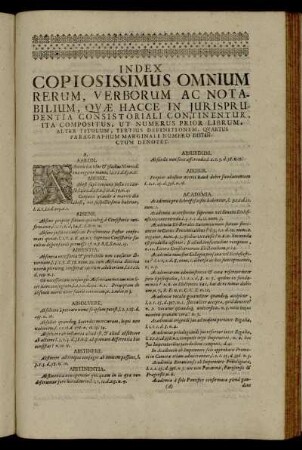 Index Copiosissimus Omnium Rerum, Verborum Ac Notabilium [...]