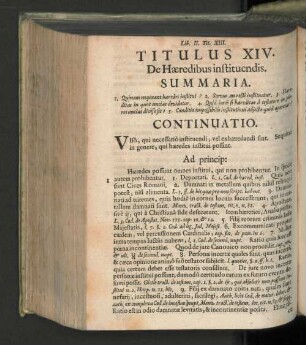 Titulus XIV. De haeredibus instituendis.