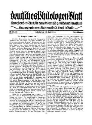 Der Kunze-Kalender 1917