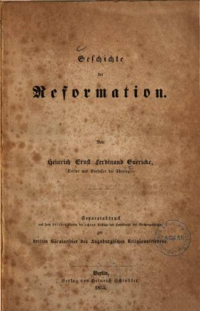 Geschichte der Reformation
