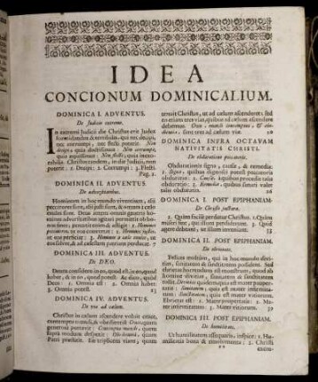 Idea Conicionum Dominisalium.