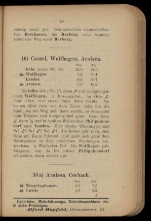 16) Cassel, Wolfhagen, Arolsen