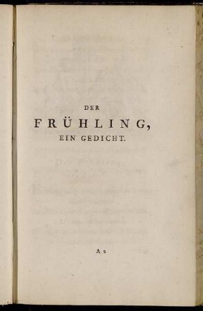 Der Frühling, Ein Gedicht
