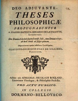 Theses Philosophicae