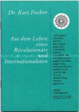 Reich bebilderter biografischer Abriss über Kurt Fischer