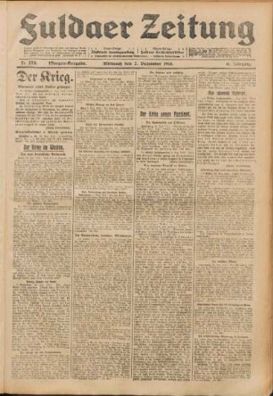 Ausgabe vom Mittwoch, den 02. Dezember 1914.