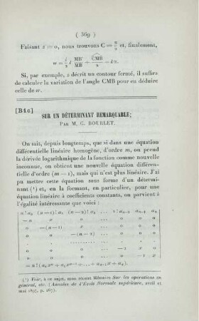 Sur un déterminant remarquable.