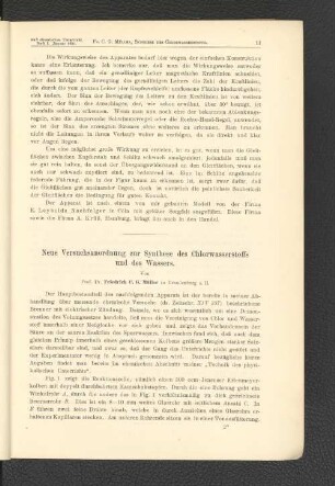 Neue Versuchsanordnung zur Synthese des Chlorwasserstoffs und des Wassers.