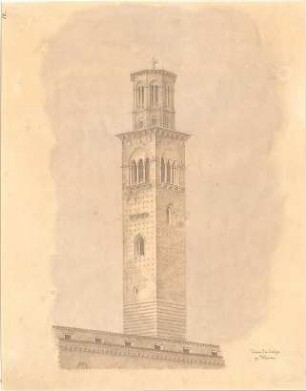 Bürklein, Eduard; Verona (Italien); Turm der Scaliger - Perspektive