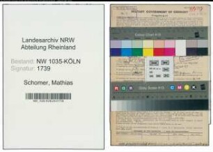 Entnazifizierung Mathias Schomer , geb. 22.01.1889 (Arbeiter)