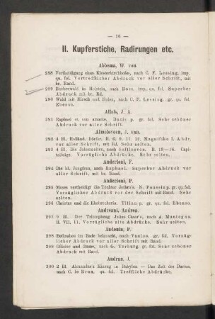 II. Kupferistiche, Radirungen etc.
