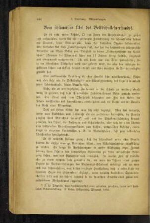 Vom schlimmsten Übel des Volksschullehrerstandes