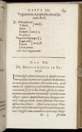 Cap. XII. De Medicamentis In Paralysi.