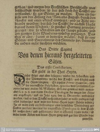 Das Dritte Capitel Von denen hieraus hergeleiteten Sätzen