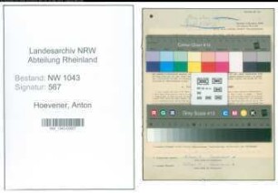 Entnazifizierung Anton Hoevener , geb. 15.11.1919 (Sparkassenangestellter)
