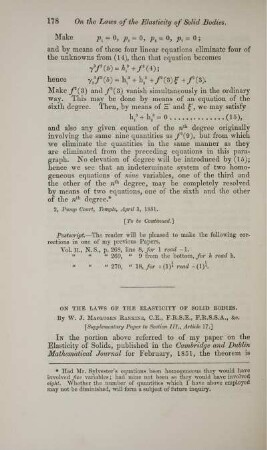 On the laws of the elasticity of solid bodies.