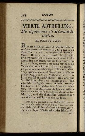 Vierte Abtheilung. Der Egerbrunnen als Heilmittel betrachtet.