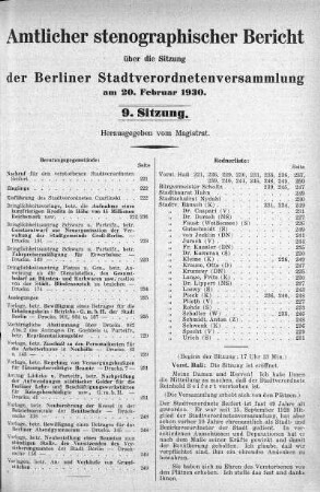 Sitzung 9, 20. Februar 1930