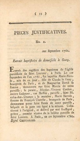Pieces Justificatives