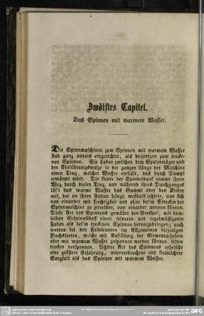 Zwölftes Capitel. Das Spinnen mit warmem Wasser