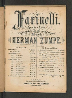Farinelli : Operette in 3 Acten