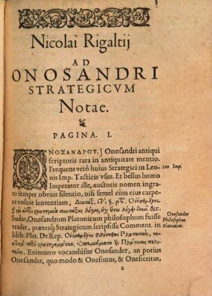 Ad Onosandri strategicum notae