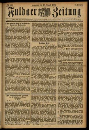 Ausgabe vom Samstag, den 20. August 1892.