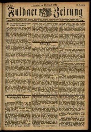 Ausgabe vom Samstag, den 20. August 1892.