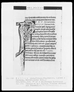 Lektionar aus Salzburg — Initiale P(aulus servus), Folio 21verso
