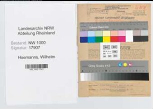 Entnazifizierung Wilhelm Hoemanns, geb. 24.04.1897 (Klempner)
